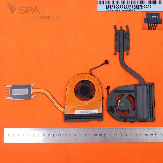 VENTILADOR CPU CON DISIPADOR LENOVO THINKPAD YOGA 15 SERIES | 00JT284 KDB0705HCA06 AT16V002DU0 LENOVO 08040
