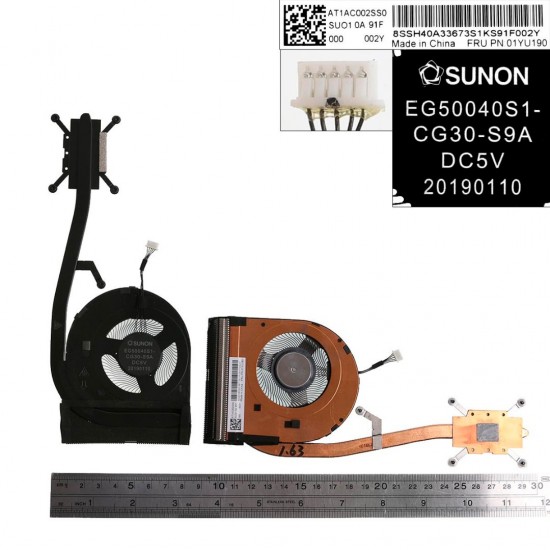 VENTILADOR CPU CON DISIPADOR LENOVO THINKPAD T490 SERIES | 01YU189 LENOVO 10766