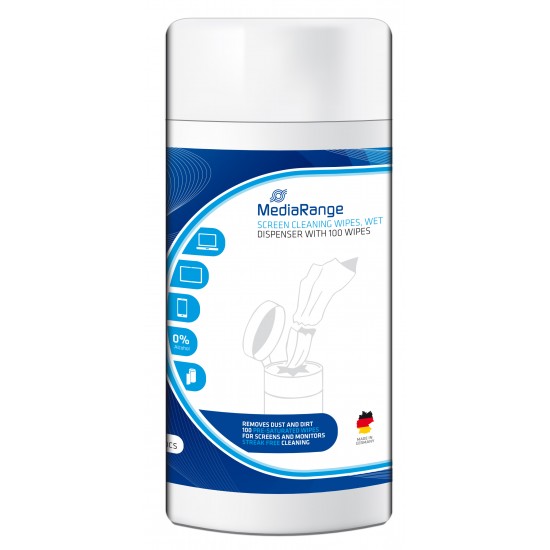 TOALLITAS LIMPIA PANTALLAS MEDIARANGE | DISPENSADOR DE 100 TOALLITAS MEDIARANGE 05102