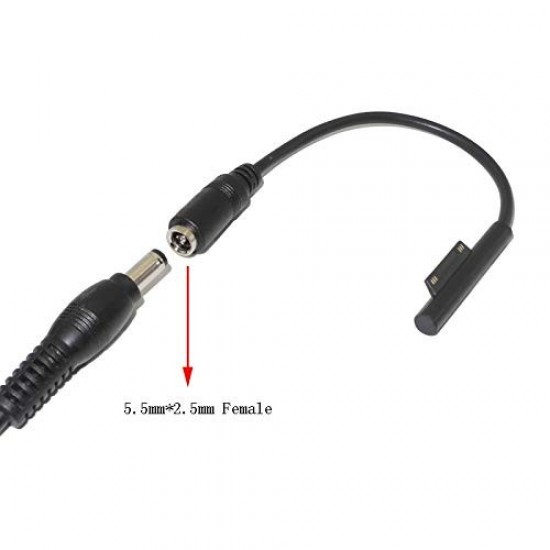 ADAPTADOR 5.5x2.5MM HEMBRA A CONECTOR MICROSOFT SURFACE PRO 3/4 MACHO MICROSOFT SURFACE 08784