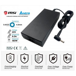 CARGADOR MSI/DELTA/CHICONY 180W ORIGINAL | 20V / 9.0A | 4.5 x 3.0mm