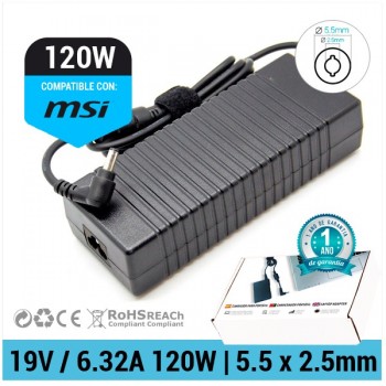 CARGADOR MEDION COMPATIBLE | 19V / 6.32A | 5.5 x 2.5mm | 120W