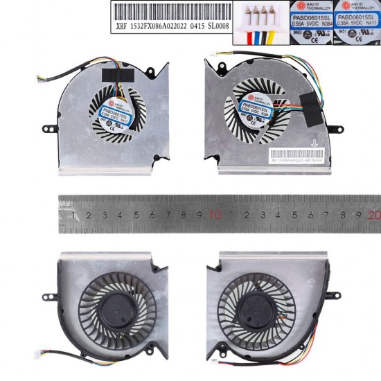 PAR DE VENTILADORES CPU+GPU MSI GE75 GP75 GL75 WE75 VR MS-17E2/E4/E5/E7 SERIES | XRF 1532FX086A022022 0415 SL0008 MSI 34085