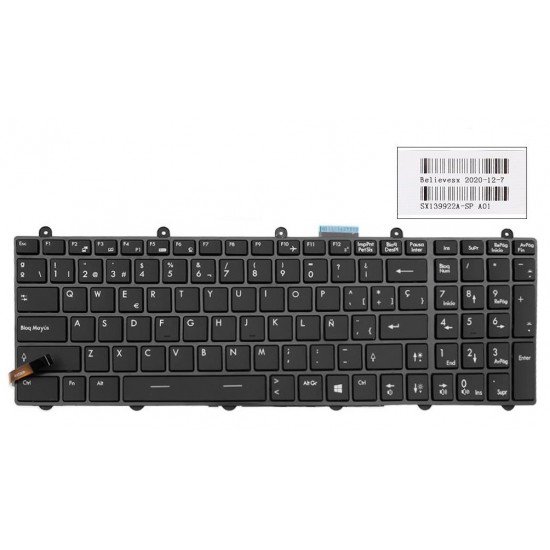 TECLADO ESPAÑOL MSI GT60 GT70 GT780 GT783 GX780 SERIES RETROILUMINADO | SP SX139922A-SP SX2400 V139922AK MSI 12444