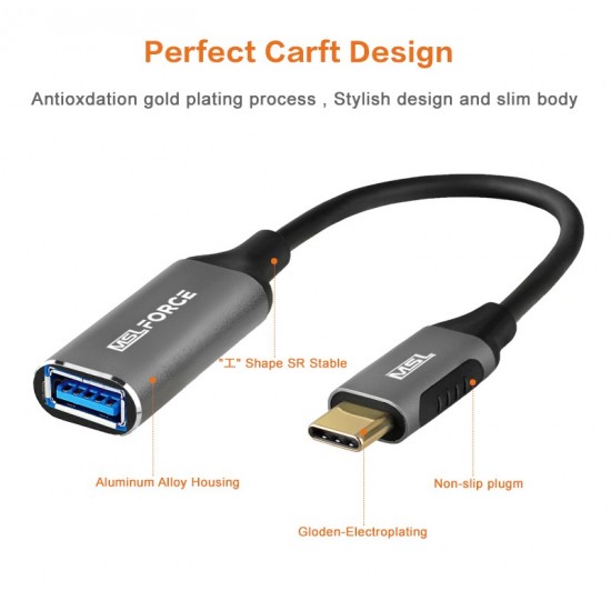 ADAPTADOR MSLFORCE OTG USB C A USB 3.0 HEMBRA MSLFORCE 09802