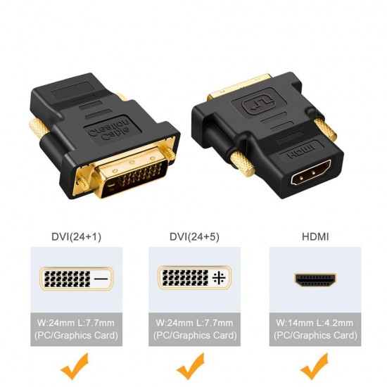 ADAPTADOR DVI ( 24+1 ) MACHO A HDMI HEMBRA 1080P HDTV MSLFORCE 07256
