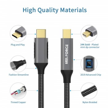 CABLE USB C A MINI DISPLAYPORT 4K 60Hz | 1.8 METROS