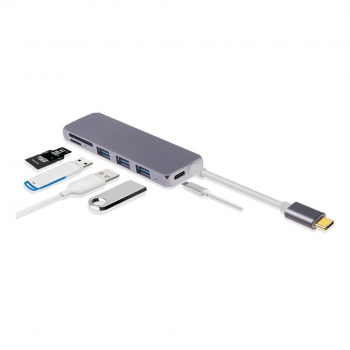 HUB USB-C | 3xUSB 3.0 1xSD 1xMICRO SD 1xUSB-C 