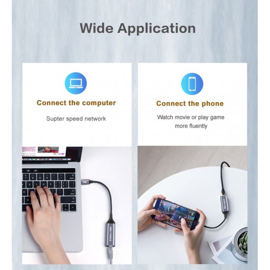 ADAPTADOR MSLFORCE USB C A ETHERNET GIGABIT MSLFORCE 09800