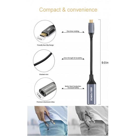 ADAPTADOR MSLFORCE USB C A ETHERNET GIGABIT MSLFORCE 09800