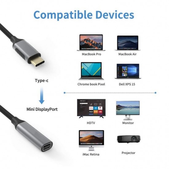 ADAPTADOR MSLFORCE USB C A MINI DP HEMBRA 4K @ 60Hz MSLFORCE 09794