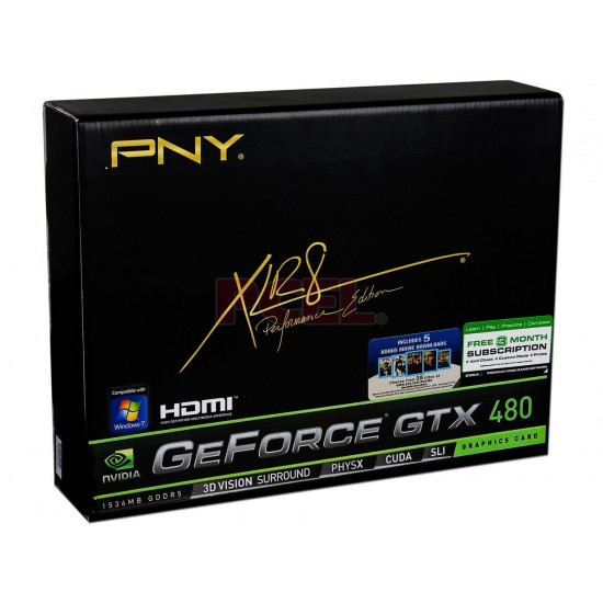 TARJETA GRÁFICA PNY NVIDIA GEFORCE GTX 480 1536MB DDR5 PCI EXPRESS 2.0 EXLEASING