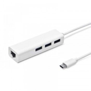 HUB USB 3.1 TIPO C 3 PUERTOS USB 3.0 Y 1 PUERTO ETHERENT 10/100/1000MBPS