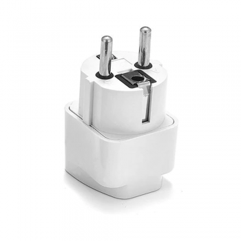 ADAPTADOR DE VIAJE 2 EN 1 PARA PASAR CLAVIJA US Y UK A EUROPEA | 100-240V 10A COLOR BLANCO