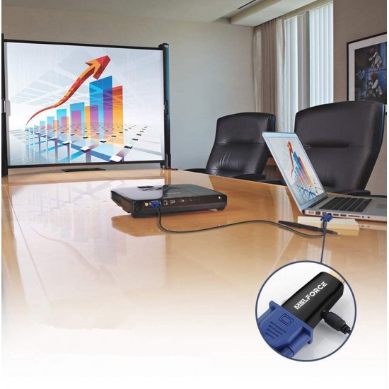ADAPTADOR HDMI MACHO A VGA HEMBRA 1080P CON AUDIO MSLFORCE 09806