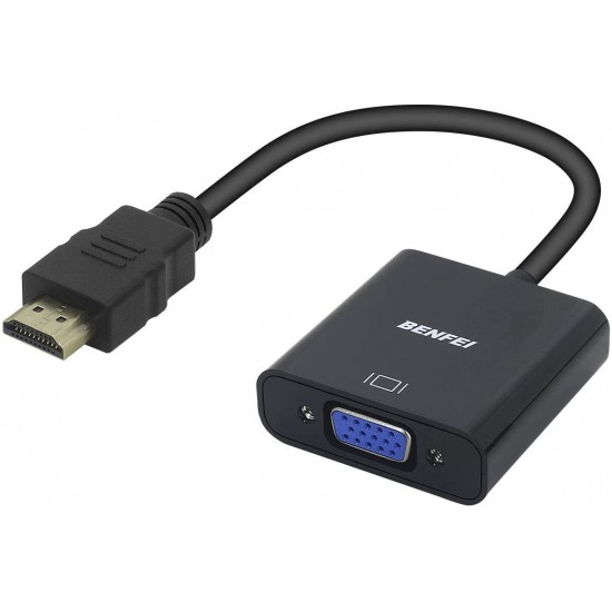 ADAPTADOR HDMI A VGA 1080P | NEGRO OEM 11190