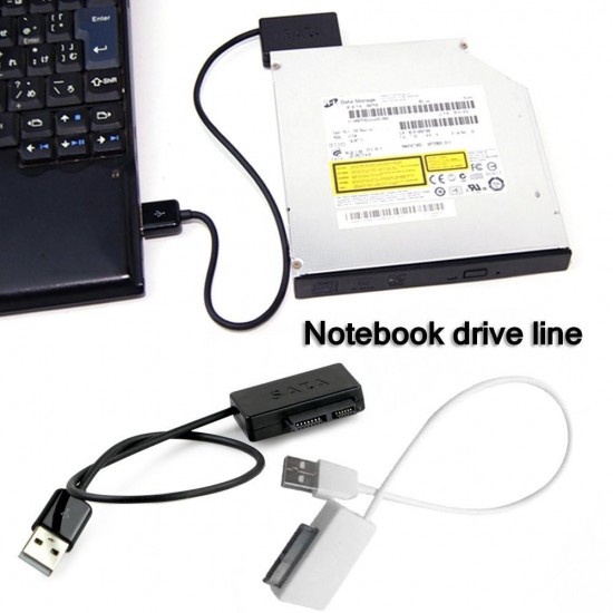 ADAPTADOR CONVERSOR USB 2.0 A SATA 6P+7P UNIDAD OPTICA SLIM OEM 08456