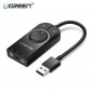ADAPTADOR DE SONIDO UGREEN EXTERNO USB A DC JACK AUDIO 3.5mm OEM 09536