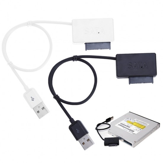 ADAPTADOR CONVERSOR USB 2.0 A SATA 6P+7P UNIDAD OPTICA SLIM OEM 08456