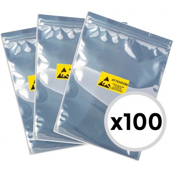 BOLSA ANTIESTATICA 15 x 10.5CM CON CREMALLERA RESELLABLE | PACK 100 UNIDADES