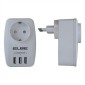 ENCHUFE CON 1 TOMA + 3 PUERTOS USB HASTA 3680W | ELBE EN-001-UB ELBE 32002