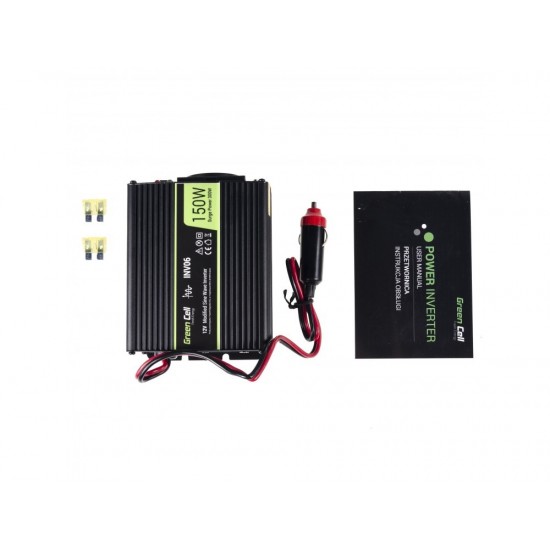 INVERSOR DE CORRIENTE PARA COCHE GREEN CELL DC12V-AC230V 150W | INV06 GREEN CELL 10056
