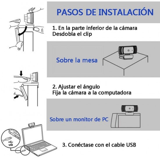 CÁMARA WEB HD 720 USB CON MICRÓFONO INCORPORADO OEM 10956