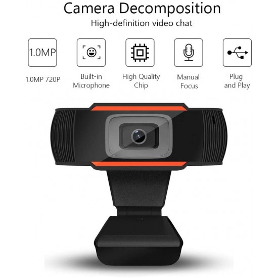 CÁMARA WEB HD 720 USB CON MICRÓFONO INCORPORADO OEM 10956