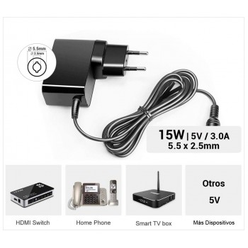 CARGADOR 15W  5V / 3A | 5.5 x 2.5MM