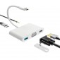 ADAPTADOR 5 EN 1 TIPO C A HUB CON PUERTOS TIPO C / USB3.0 / AUDIO / VGA / HDMI BASIX 12984