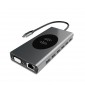 ADAPTADOR 15 EN 1 TIPO C A HUB CON PUERTOS TIPO C / USB 2.0 / USB3.0 / AUDIO / VGA / HDMI / RJ45 / SD / TF BASIX 12986