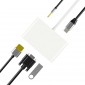 ADAPTADOR 5 EN 1 TIPO C A HUB CON PUERTOS TIPO C / USB3.0 / AUDIO / VGA / HDMI BASIX 12984