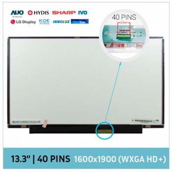 PANTALLA 13.3" | HD+ LED SLIM | 40 PINS | SIN BARRAS NI PESTAÑAS