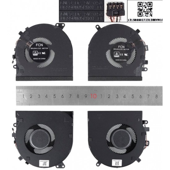 PAR DE VENTILADORES CPU + GPU RAZER BLADE RZ09-027 RZ09-0270 SERIES | DFS5K121142621 DFS501105PROT RAZER 34233
