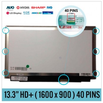 PANTALLA 13.3" | HD+ LED SLIM | 40 PINS | CON PESTAÑAS LATERALES