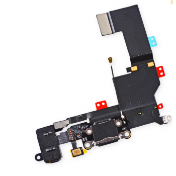IPHONE 5S | FLEX CONECTOR DE CARGA + AUDIO + MICRÓFONO | NEGRO