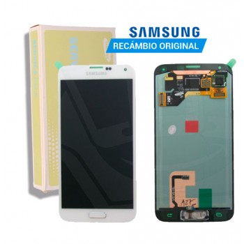 SAMSUNG GALAXY S5 I9600 SM-G900F PANTALLA LCD DISPLAY + TACTIL ORIGINAL | BLANCO | GH97-15959A