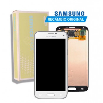 SAMSUNG GALAXY S5 MINI SM-G800F SM-G800H SM-G800H/DS PANTALLA LCD DISPLAY + TACTIL ORIGINAL | BLANCA |  GH97-16147B