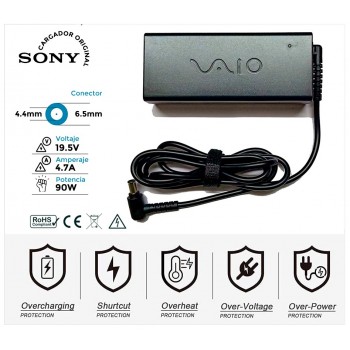 CARGADOR SONY 90W ORIGINAL | 19.5V / 4.74A | 6.5 x 4.4mm