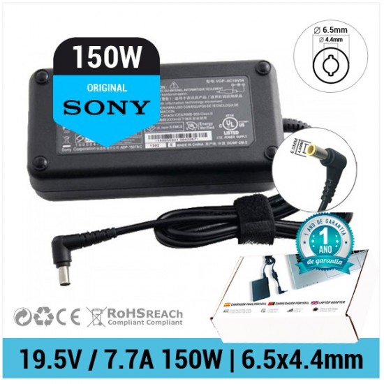 CARGADOR SONY ORIGINAL | 19.5V / 7.7A | 6.5 x 4.4mm | 150W SONY 11180