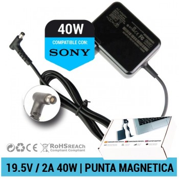 CARGADOR SONY COMPATIBLE  40W | 19.5V/2A PUNTA ESPECIAL MAGNETICA ( DIRECTO A PARED )