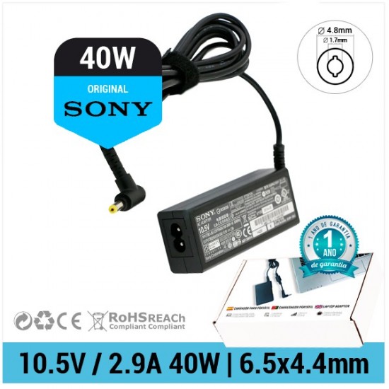 CARGADOR SONY ORIGINAL | 10.5V / 2.9A | 4.8 x 1.7mm | 40W SONY 01776