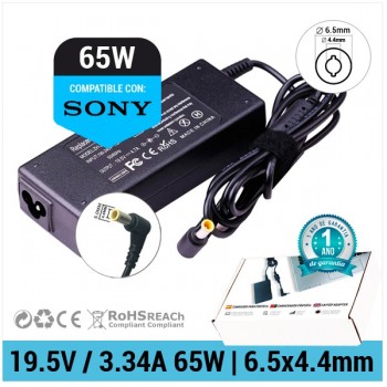 CARGADOR SONY COMPATIBLE | 19.5V / 3.3A | 6.5 x 4.4mm | 64W 