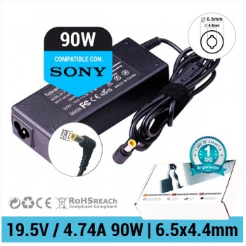 CARGADOR COMPATIBLE | 19.5V / 4.74A | 6.5 x 4.4mm | 90W