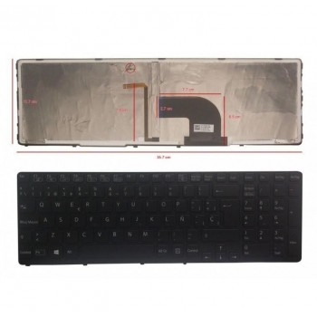TECLADO ESPAÑOL SONY VAIO SVE15 SVE17 SERIES | NEGRO CON MARCO Y RETROILUMINADO