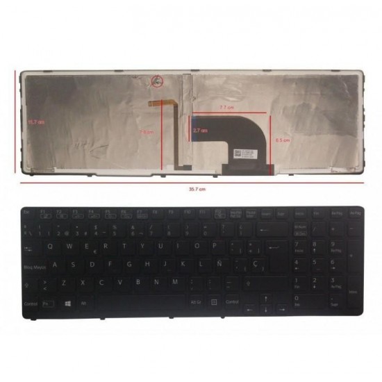 TECLADO ESPAÑOL SONY VAIO SVE15 SVE17 SERIES | NEGRO CON MARCO Y RETROILUMINADO SONY 04382