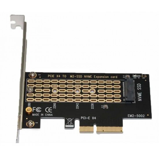 ADAPTADOR EM2-5002 PCI-EXPRESS A SSD M.2 NVME | SOPORTA M.2 2230 / 2242 / 2260 / 2280 SSU 12152