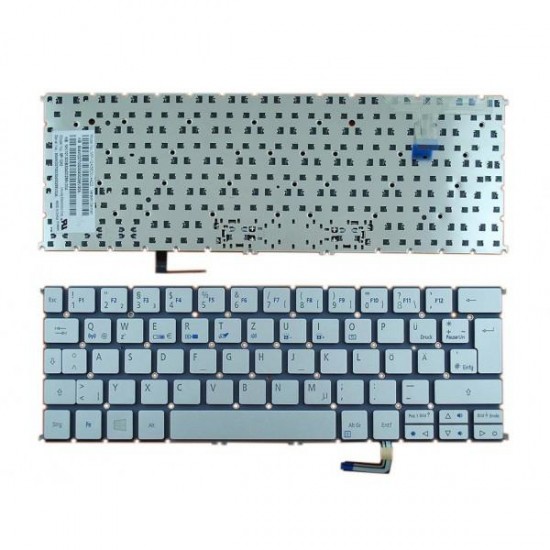 Teclado Alemán ACER | ASPIRE S7-391 | RETROILUMINADO | SIN MARCO | PLATEADO ACER 03534