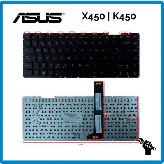 Teclado Español ASUS | X450 | K450 | SIN MARCO | NEGRO ASUS 03930
