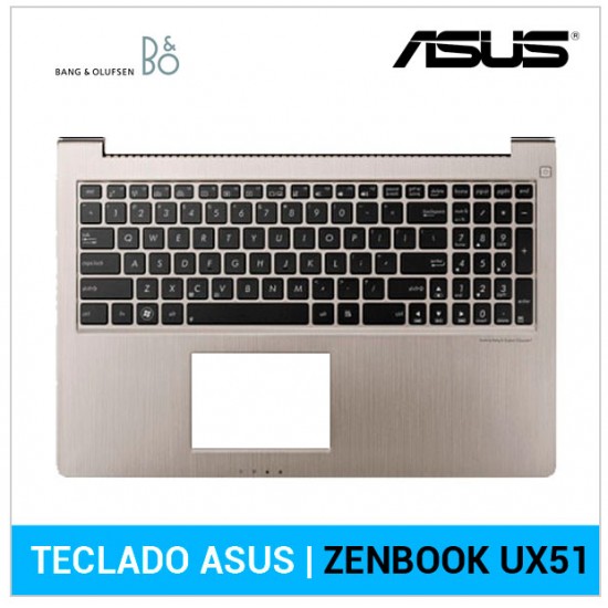 TECLADO ESPAÑOL ASUS | UX51 | UX51VZ ZENBOOK | NEGRO | CON MARCO PLATA | RETROILUMINADO ASUS 04261M